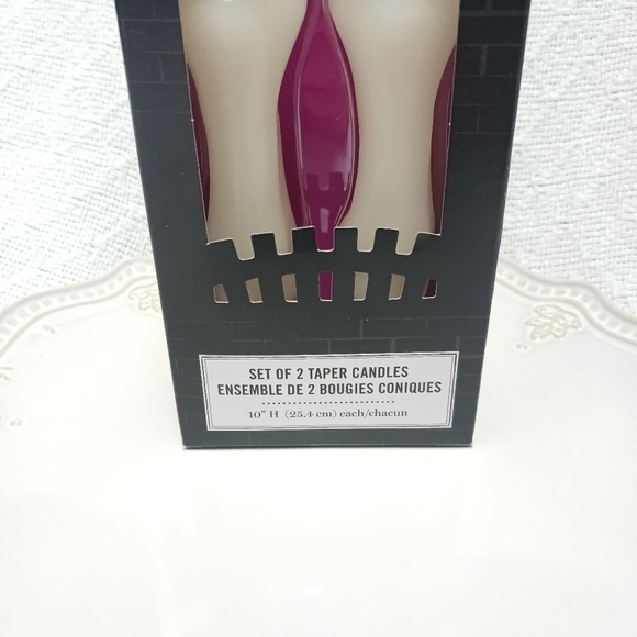 Martha Stewart Set of 2 Taper Candles Skeleton Bones 10" H - Picture 4 of 8